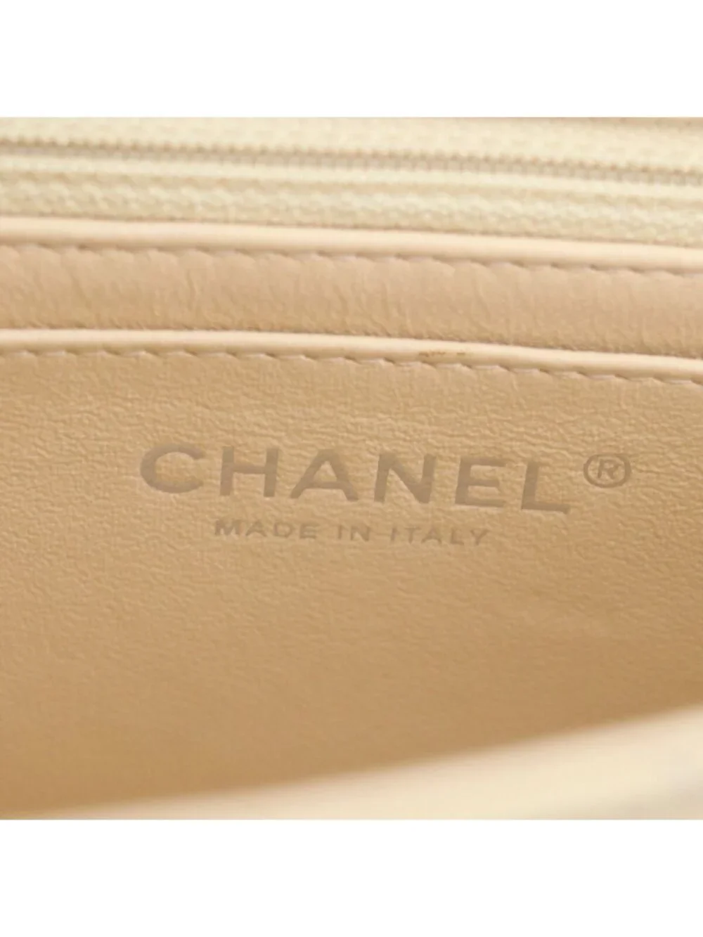 Chanel Beige Caviar Silver Mini Quilted 20 Shoulder Bag